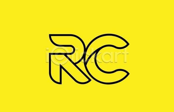 사람없음 EPS 라인일러스트 일러스트 해외이미지 C R 노란색 디자인 선 심볼 알파벳 엘리먼트 영어 활자