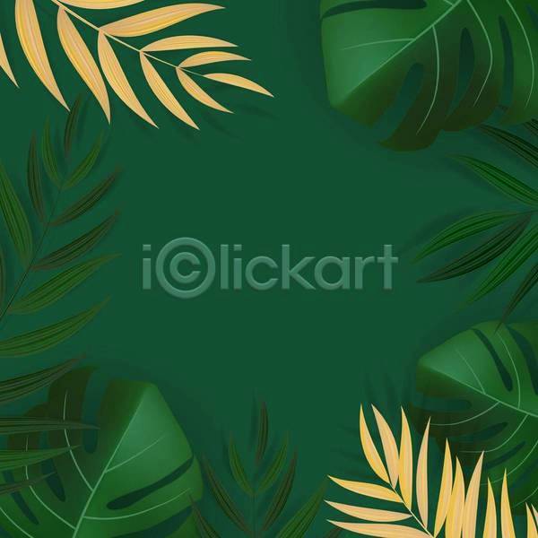 사람없음 EPS 일러스트 해외이미지 몬스테라 백그라운드 열대잎 초록색 트로피컬아트 프레임