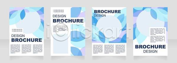 사람없음 EPS 일러스트 해외이미지 디자인 레이아웃 문서 비즈니스 세트 원형 잎 자료 텍스트 파란색 팜플렛 포스터