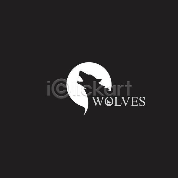 사람없음 EPS 일러스트 해외이미지 늑대 디자인 심볼 타이포그라피 흰색