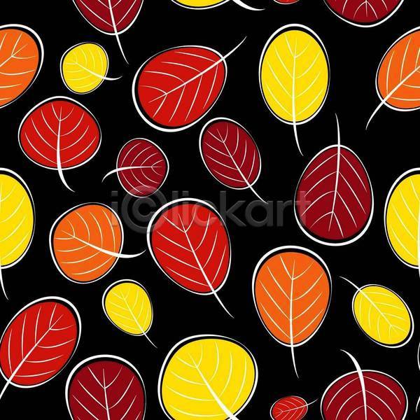 사람없음 EPS 일러스트 해외이미지 가을(계절) 검은색 낙엽 단풍 빨간색 패턴 패턴백그라운드
