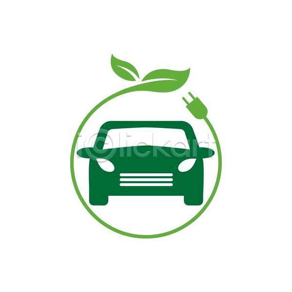 사람없음 EPS 일러스트 해외이미지 그린에너지 브랜딩 심볼 잎 전기에너지 전기자동차 친환경자동차 플러그