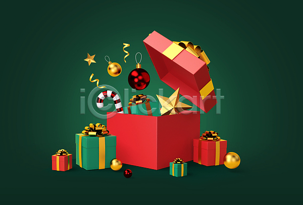 사람없음 3D PSD 디지털합성 편집이미지 별 빨간색 선물상자 오너먼트 오브젝트 오픈 원형 이벤트 입체도형 지팡이사탕 초록색 크리스마스 크리스마스선물 크리스마스장식 편집 편집소스