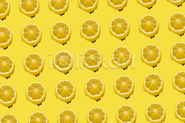 사람없음 JPG 포토 해외이미지 노란색 단면 레몬 백그라운드 슬라이스 패턴 패턴백그라운드
