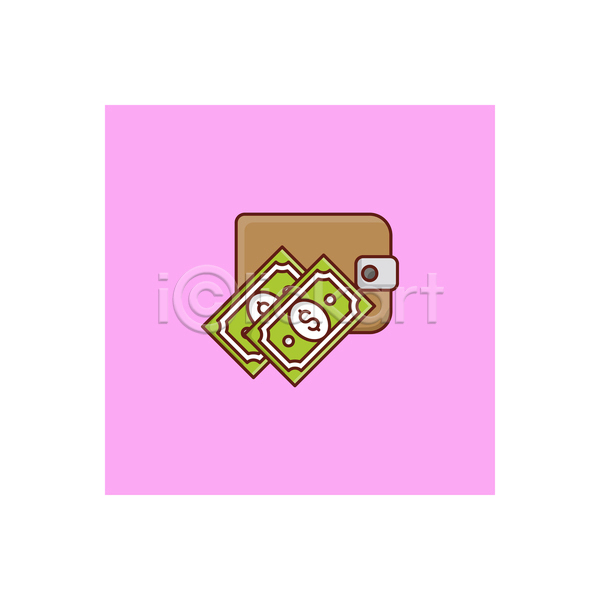 사람없음 JPG 라인아이콘 아이콘 해외이미지 금융 달러 분홍색 지갑 지폐