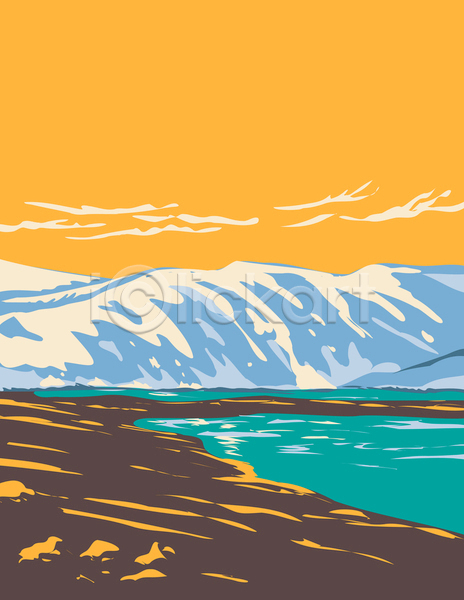 사람없음 JPG 포토 해외이미지 그림 산 산악지대 스코틀랜드 영국 자연 카툰스타일 풍경(경치) 하늘 호수