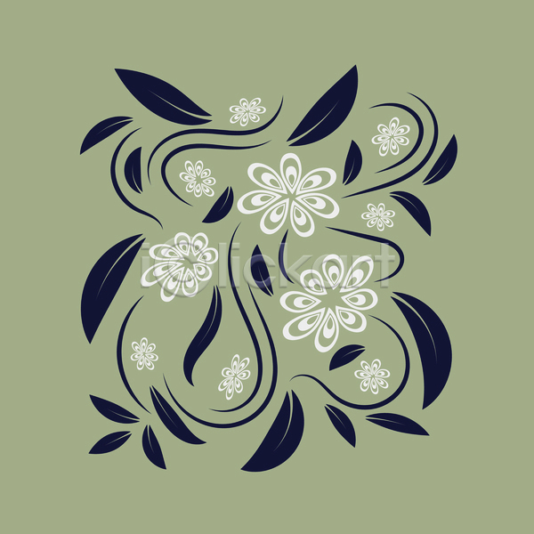 화려 사람없음 EPS JPG 일러스트 해외이미지 꽃 디자인 미술 민화 연두색 잎