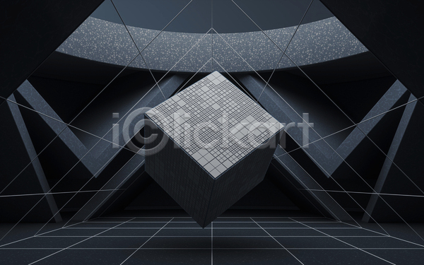 사람없음 3D JPG 포토 해외이미지 검은색 공간 공상 내부 큐브