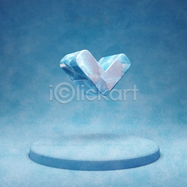 사람없음 3D JPG 입체 포토 해외이미지 아래 얼음 오브젝트 파란색 화살표