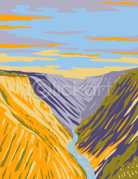 사람없음 JPG 포토 해외이미지 강 골짜기 국립공원 그랜드캐니언 그림 미국 산맥 와이오밍 자연 카툰스타일 풍경(경치) 하늘