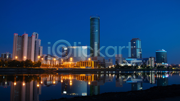 사람없음 JPG 포토 해외이미지 강 건물 고층빌딩 도시 도시풍경 러시아 반사 야간 야경 야외 하늘