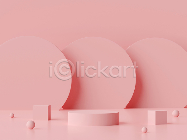사람없음 3D JPG 포토 해외이미지 공백 그래픽 단상 디자인 목업 무대 백그라운드 분홍색 세트 큐브 포디움