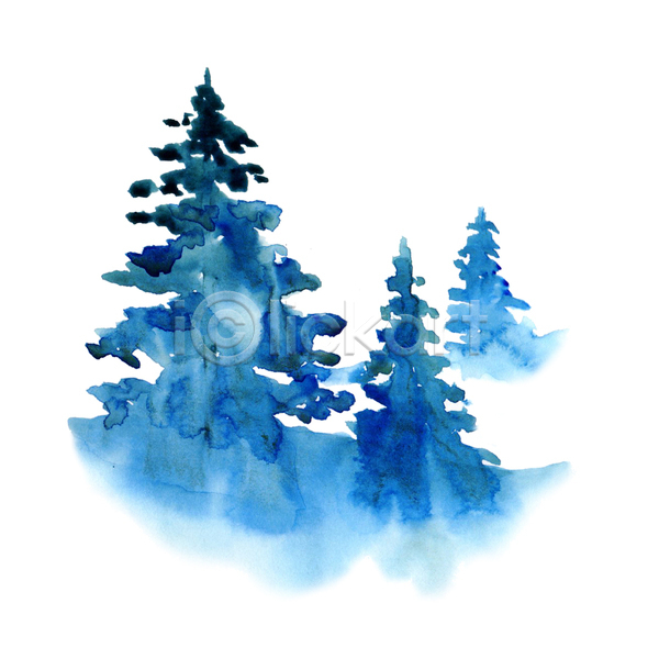 사람없음 JPG 포토 해외이미지 겨울 나무 백그라운드 수채화(물감) 숲 풍경(경치)
