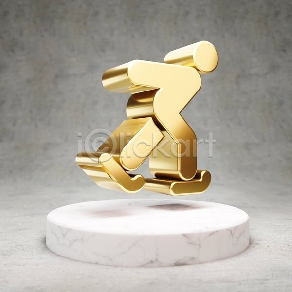 사람모양 사람없음 3D JPG 포토 해외이미지 광택 금색 디지털 스케이팅 심볼 황금