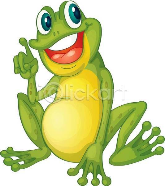 귀여움 사람없음 EPS 일러스트 해외이미지 개구리 개구리캐릭터 한마리