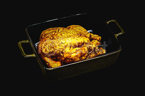 사람없음 JPG 포토 해외이미지 검은배경 담기 실내 접시 치킨 통닭 한개