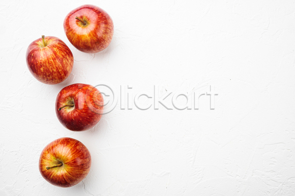 사람없음 JPG 포토 해외이미지 과일 사과 실내 여러개 카피스페이스 흰배경