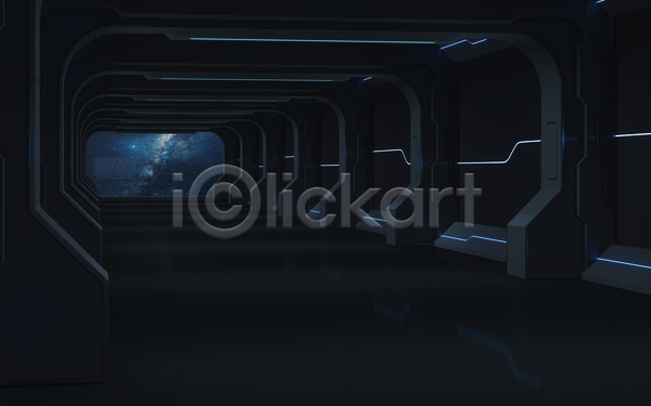 미래 사람없음 3D JPG 포토 해외이미지 검은색 공간 내부 빛 어둠 우주 터널