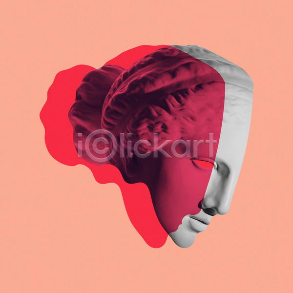사람없음 JPG 포토 해외이미지 미술 분홍색 석고상 예술 조각상 추상 컨셉 콜라주 팝아트