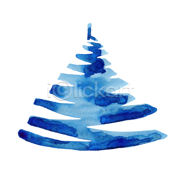사람없음 JPG 포토 해외이미지 겨울 수채화(물감) 엘리먼트 장식 파란색