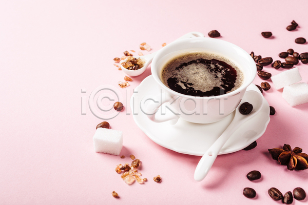 사람없음 JPG 포토 해외이미지 각설탕(식품) 아침식사 원두 음식 커피 커피잔