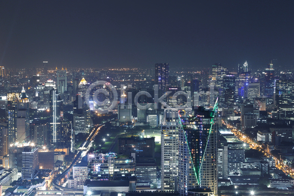 사람없음 JPG 포토 해외이미지 건물 고층빌딩 도시 도시풍경 방콕 빛 야간 야경 야외 태국