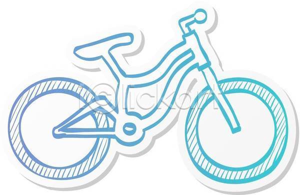사람없음 EPS 라인일러스트 일러스트 해외이미지 산악자전거 스케치 자전거 파란색