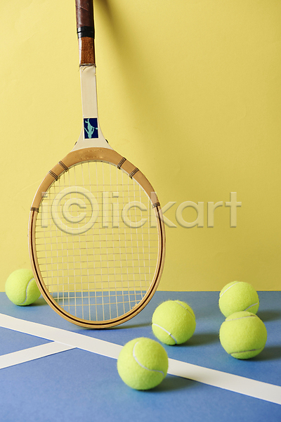사람없음 JPG 포토 노란배경 스튜디오촬영 실내 오브젝트 테니스 테니스공 테니스라켓 테니스용품 테니스장 파란배경