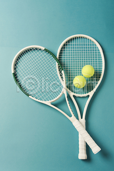 사람없음 JPG 포토 하이앵글 민트색배경 스튜디오촬영 실내 오브젝트 테니스 테니스공 테니스라켓 테니스용품