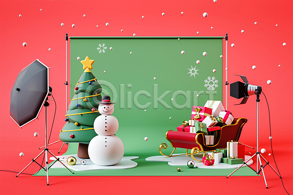 사람없음 3D PSD 디지털합성 편집이미지 눈(날씨) 눈사람 배경지 빨간색 선물상자 스튜디오 썰매 오너먼트 조명 조명장치 초록색 촬영실 촬영장비 크리스마스 크리스마스트리 편집 편집소스
