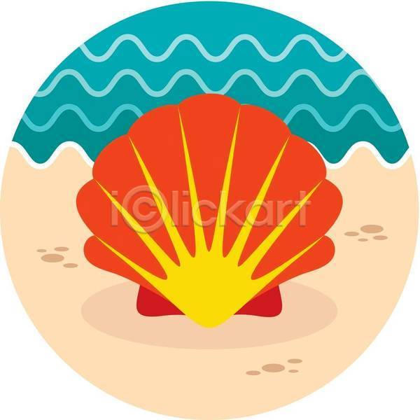 사람없음 EPS 아이콘 일러스트 해외이미지 여름(계절) 조개 해변