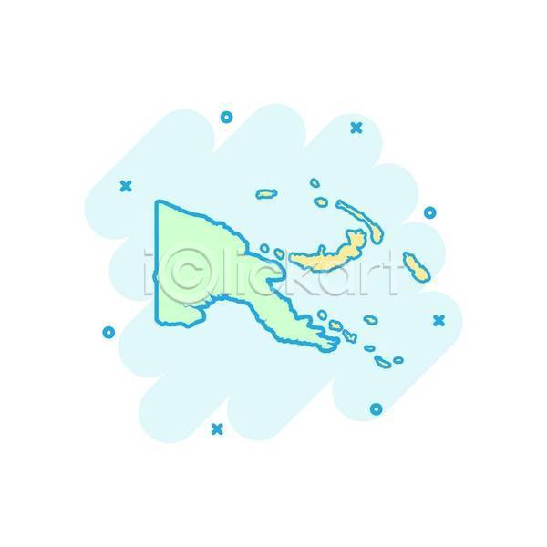 사람없음 EPS 아이콘 일러스트 해외이미지 민트색 지도 파푸아뉴기니 해외