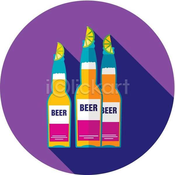 사람없음 EPS 아이콘 일러스트 해외이미지 라임 맥주 맥주병 보라색 여름(계절)