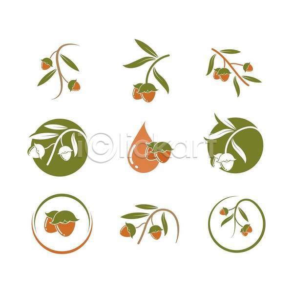 사람없음 EPS 아이콘 해외이미지 나뭇가지 나뭇잎 디자인 식물 심볼 주황색 초록색