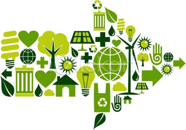 사람없음 EPS 실루엣 일러스트 해외이미지 그린에너지 식물 에코 재활용 초록색 친환경 하트 화살표