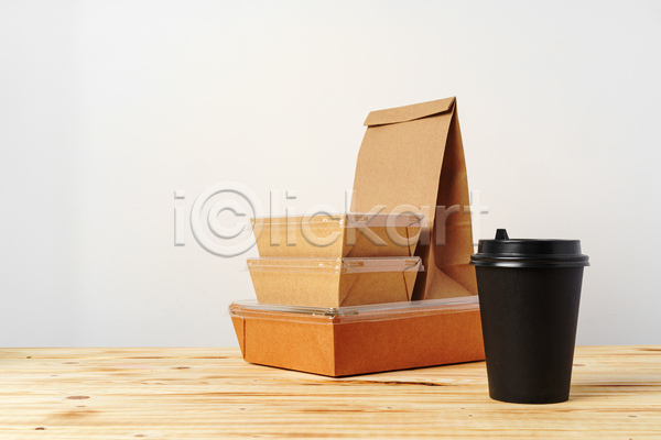 사람없음 JPG 포토 해외이미지 갈색 종이봉투 종이상자 종이컵 친환경 커피잔 패키지 포장용기