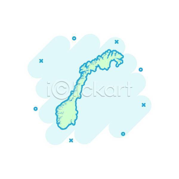 사람없음 EPS 아이콘 일러스트 해외이미지 나라 노르웨이 민트색 지도