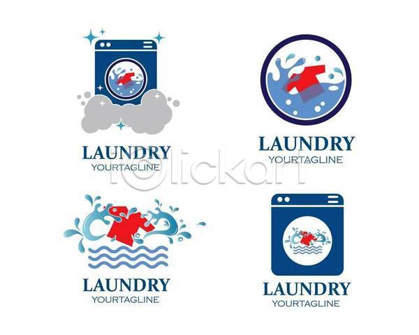 사람없음 EPS 아이콘 해외이미지 가사 기계 빨래 세탁기 세탁소 심볼 파란색