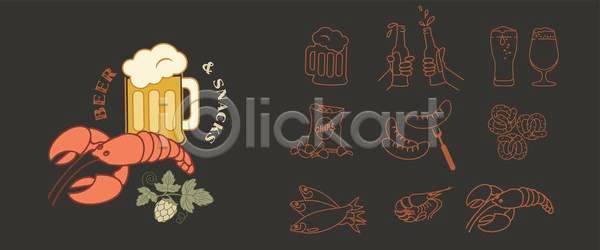 3D EPS 일러스트 해외이미지 간판 검은색 낙서 라벨 맥주 메뉴 밀 바 보리 복고 사인 새우 세트 손그림 수집 수확 술집 스케치 시골 식당 심볼 양조장 옥토버페스트 음료 재료 축제 해외일러스트 활자