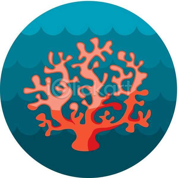 사람없음 EPS 아이콘 일러스트 해외이미지 남색 산호 산호초 여름(계절)
