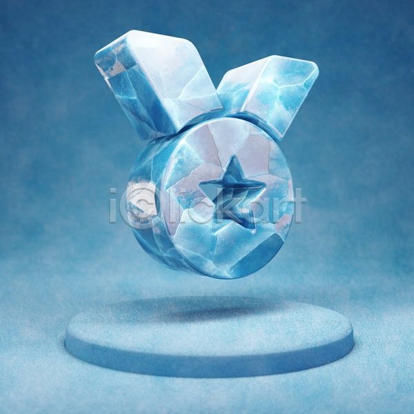 사람없음 3D JPG 입체 포토 해외이미지 메달 얼음 오브젝트 파란색