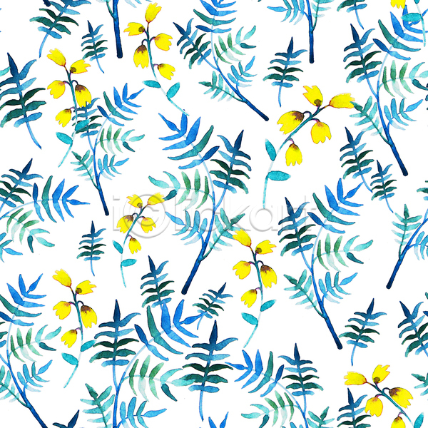 사람없음 JPG 포토 해외이미지 꽃 꽃무늬 백그라운드 번짐 수채화(물감) 잎 줄기 추상 컬러풀 패턴