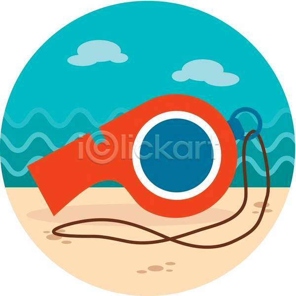 사람없음 EPS 아이콘 일러스트 해외이미지 여름(계절) 해변 호루라기