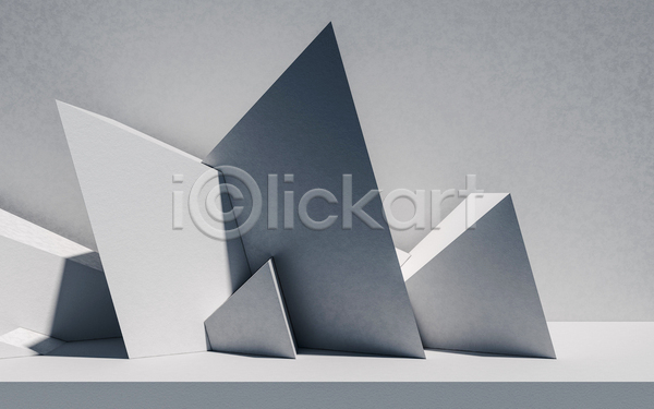 사람없음 3D JPG 포토 해외이미지 공간 그림자 삼각형 지오메트릭 추상 회색