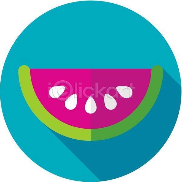 사람없음 EPS 아이콘 일러스트 해외이미지 수박 수박조각 여름(계절) 하늘색