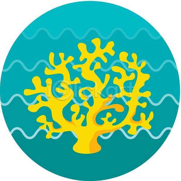 사람없음 EPS 아이콘 일러스트 해외이미지 산호 산호초 여름(계절) 하늘색