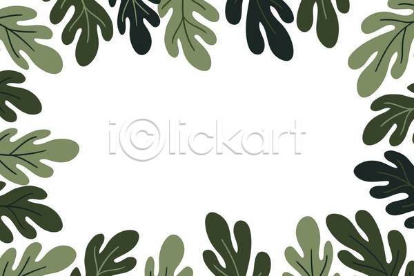 사람없음 EPS 일러스트 해외이미지 나뭇잎 스타일 초록색 카피스페이스 풀잎 프레임