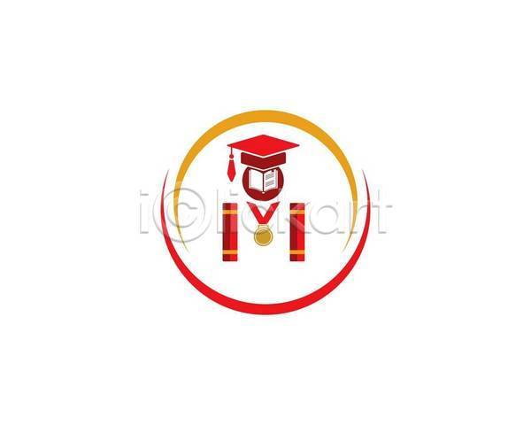 사람없음 EPS 아이콘 해외이미지 교육 대학교 메달 빨간색 서비스 심볼 책 학교 학사모