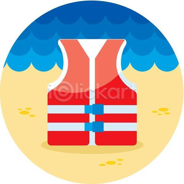 사람없음 EPS 아이콘 일러스트 해외이미지 구명조끼 여름(계절) 해변