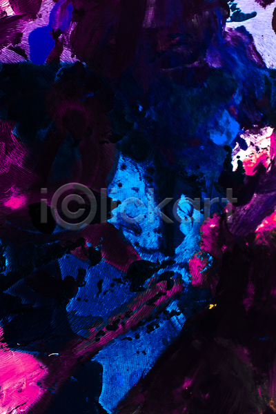 사람없음 JPG 근접촬영 포토 해외이미지 검은색 백그라운드 아크릴물감 질감 추상 파란색